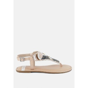 Chitra Pin Buckle Beaded Flat Sandals Women - 1 of 4