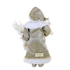 Karen Didion 17.5 Inch Sandstone Coastal Santa Lighted Coral Seashells Fish Net Santa Figurines - 3 of 3