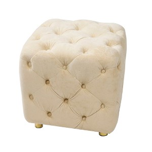 Cesicia Modern Velvet Upholstered Ottoman, Soft Foot Stool, for Living Room, Bedroom, Entrance - 1 of 4