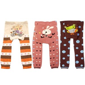 Wrapables Baby and Toddler Animal Leggings (Set of 3), 6 to 12 months, Lets Have Fun - 1 of 4