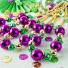 Joyfy 3 Pcs Mardi Gras Jumbo Bead Necklaces, 44" Gold Green Purple Beaded Chains for Parade Party Favors and Costume Dress Up Accessories - 2 of 4