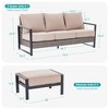 Sonkuki 3 Pieces Sofa with Side Table, All-Weather PE Rattan Wicker Set Patio Conversation Couch with Cushion - 3 of 4