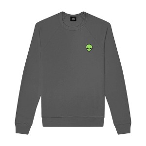 Dalix Alien Embroidered Fleece Crewneck Long Sleeve Sweatshirt Mens - 1 of 4