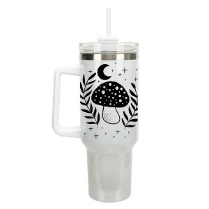 Elanze Designs Fairytale Mushroom Moon Stars 40 oz. Stainless Steel, Large Water Bottle Coffee Mug, Spill & Leak Resistant, Thermal Travel Tumbler - 1 of 1