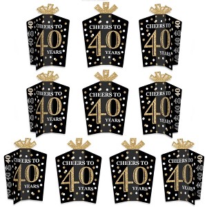 Big Dot of Happiness Adult 40th Birthday - Gold - Table Decorations - Birthday Party Fold and Flare Centerpieces - 10 Count - 1 of 4