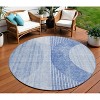 Denim Blue And Sky Blue Geometric Washable Indoor Outdoor Area Rug - 2 of 4
