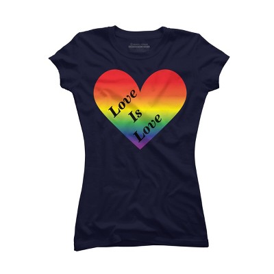 Adult Design By Humans Love Is Love Rainbow Heart Pride By ArnyaTees T-Shirt