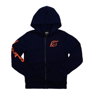 Naruto Hidden Leaf Village Symbol Long Sleeve Navy Boy's Zip Hoodie - 1 of 2