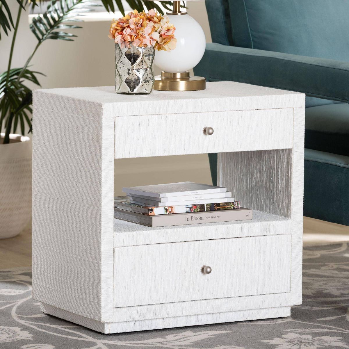 bali & pari Kai Grasscloth End Table White - thumbnail 10
