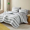 3Pcs Stripe Pattern Soft & Fluffy Comforter Set, Lightweight Fabric Trendy Design Bed Set with Matching Shams for Year-Round Use - 2 of 4