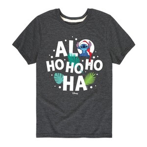 Boys' - Lilo and Stitch - Alo Ho Ho Ho Ha Short Sleeve Graphic T-Shirt - 1 of 4