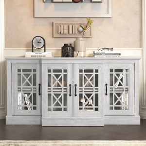 Galano Isadora Wood 60.4 in. 4 Door Wide Sideboard with Adjustable Shelves - 1 of 4