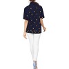 LA LEELA Women's Casual Solid Blouse Shirt TShirts Short Sleeve Button Down Dress Tops Tee Shirts Hawaiian Blouses for Women - 2 of 3