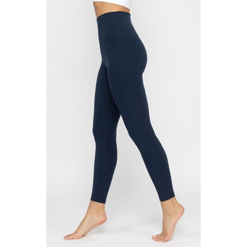 90 Degree By Reflex Womens 90 Degree By Reflex High Waist Cotton Elastic  Free Cloudlux Ankle Leggings With Side Pocket - Dark Navy - X Small : Target