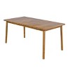 Outdoor Acacia Wood Dining Table,Rectangular Patio Kitchen Table with Slatted Tabletop,Wood Dining Table for Garden or Deck-Coolbibila - 2 of 4