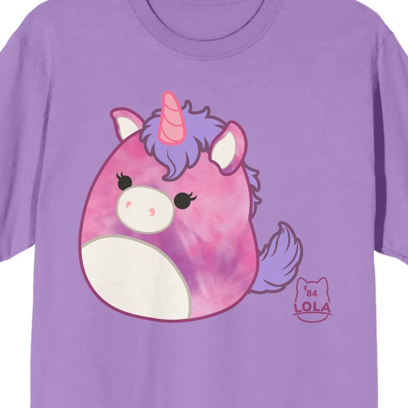 Squishmallows Lola Crew Neck Short Sleeve Lavender Adult T-shirt, 2 of 3
