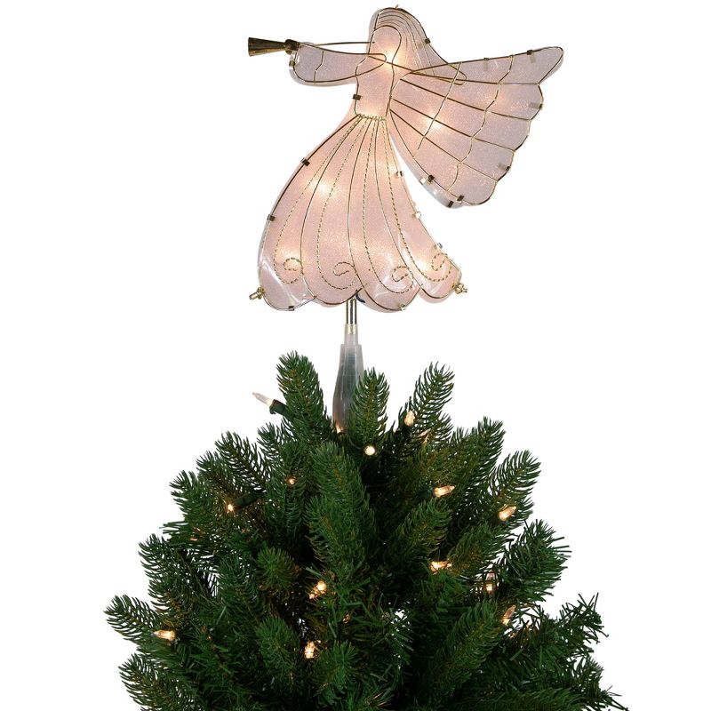 Northlight 10" Gold Angel Tree Topper, Warm White Lights, 1 of 8