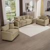 3-Piece Corduroy Upholstered Sofa Set with 2-Seater Sofa and 2 Single Sofa, Flexible Combination and Easy to Assemble - 3 of 4
