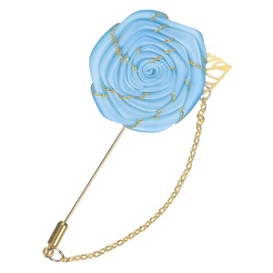 Unique Bargains Wedding Rose Men Suit Boutonnieres Lapel Pin 1 Pc - 1 of 4