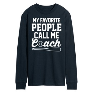 Men's - Instant Message - My Favorite People Call Me Coach Long Sleeve Graphic T-Shirt - 1 of 4