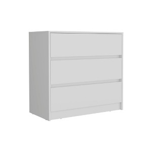 HomeRoots 34" White Three Drawer Dresser - 1 of 3