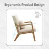 CAVINAS Modern Accent Chair, Solid Wood Padding Wingback Chair, Lounge Armchairs with a Pillow, Side Chairs for Living Room, Bedroom - 4 of 4