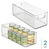iDesign Plastic Stackable Pantry Bin with Handles for Cabinets or Fridge, Set of 2, Clear, Made in USA - 2 of 4