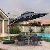 PURPLE LEAF 10/11/12/13ft Outdoor Patio Cantilever Umbrella with Base Offset Umbrella 360 Degree Rotation Round Umbrella for Deck Pool Garden - 2 of 4
