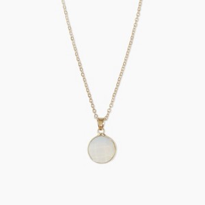 sanctuaire Round Opalite Pendant Necklace Gold - 1 of 3