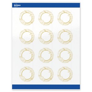 Avery Round Labels, Gold Florals, 2" Diameter, 120 Total - 1 of 4
