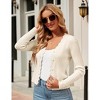 Womens Lightweight Knit Cardigan V Neck Long Sleeve Front Button Down Elegant Shrugs - 3 of 4