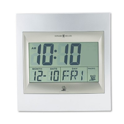 Howard Miller TechTime II Radio-Controlled LCD Wall/Table Alarm Clock 8-3/4"W x 1"D x 9-1/4"H 625236