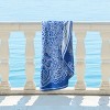 Round Floral Paisley Oversized 60" Cotton Beach Towel by Blue Nile Mills - 4 of 4