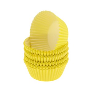 Unique Bargains Solid Color Disposable Baking Cups Greaseproof Paper 1.97"x1.18" 100 Pcs - 1 of 4