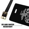 Marines USMC White On Black Eagle Globe Anchor Logo Officially Licensed Luggage ID Tags Set of 2 - 4 of 4
