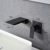 ChicFurnit Bathroom Sink Faucet Matte Black Wall Mount Faucet with Waterfall Spout for Modern Bathroom, Black, 14.37"*8.07"*3.15" - 3 of 4