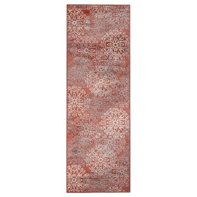 Modern Floral Scroll Indoor Runner or Area Rug by Blue Nile Mills