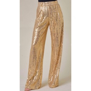 Women's Sequin Wide Leg Pants - WISTERIA LANE - 1 of 4