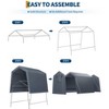 Portable Outdoor Storage Shed with 2 Roll-Up Doors, 240G Waterproof PE Tarp, UV-Resistant for Motorcycle/Tools - 4 of 4