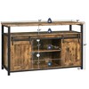 Yaheetech TV Cabinet for 65-inch TVs, Industrial TV Stand with Sliding Barn Doors，Rustic Brown - 3 of 4