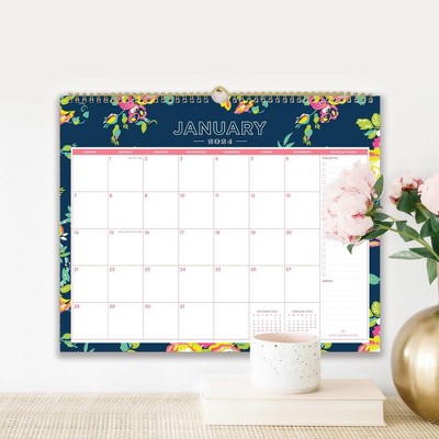 BLUE SKY January to December 2024 15&#34;x12&#34; RY24 Monthly Safety Wirebound Wall Calendar DD Peyton Navy