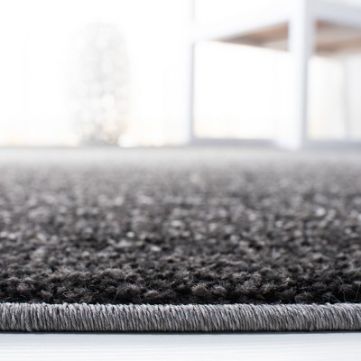 Dark Grey and Light Grey Abstract Synthetic Runner Rug