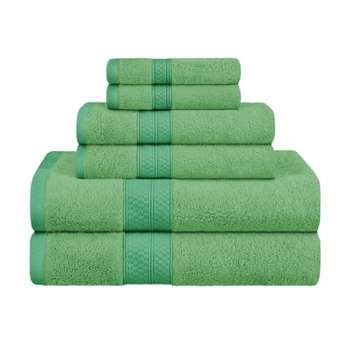 Plush and Highly Absorbent Greenbury Rayon from Bamboo and Cotton Blend Plush and Durable Modern Assorted 6-Piece Towels Set by Blue Nile Mills