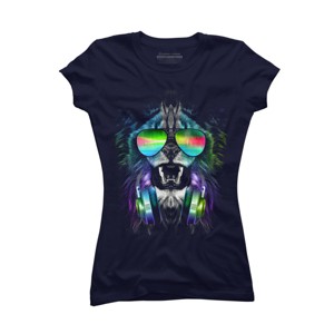 Junior's Design By Humans Music Jungle By clingcling T-Shirt - 1 of 3