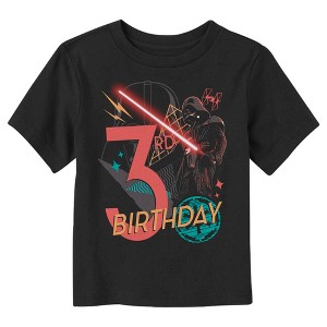 Toddler's Star Wars Darth Vader 3rd Birthday Abstract Background T-Shirt - 1 of 3