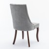 APRILSOUL Rayon Flocking Linen Dining Chairs,Tufted Kitchen,Fabric Upholstered with Curved Solid Wood Legs, Set of 2, Dining Room - 4 of 4