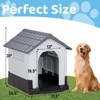 phiestina 33 inch Large Plastic Dog House, Gray & White, with Air Vents and Elevated Floor for Indoor/Outdoor Use - 2 of 4