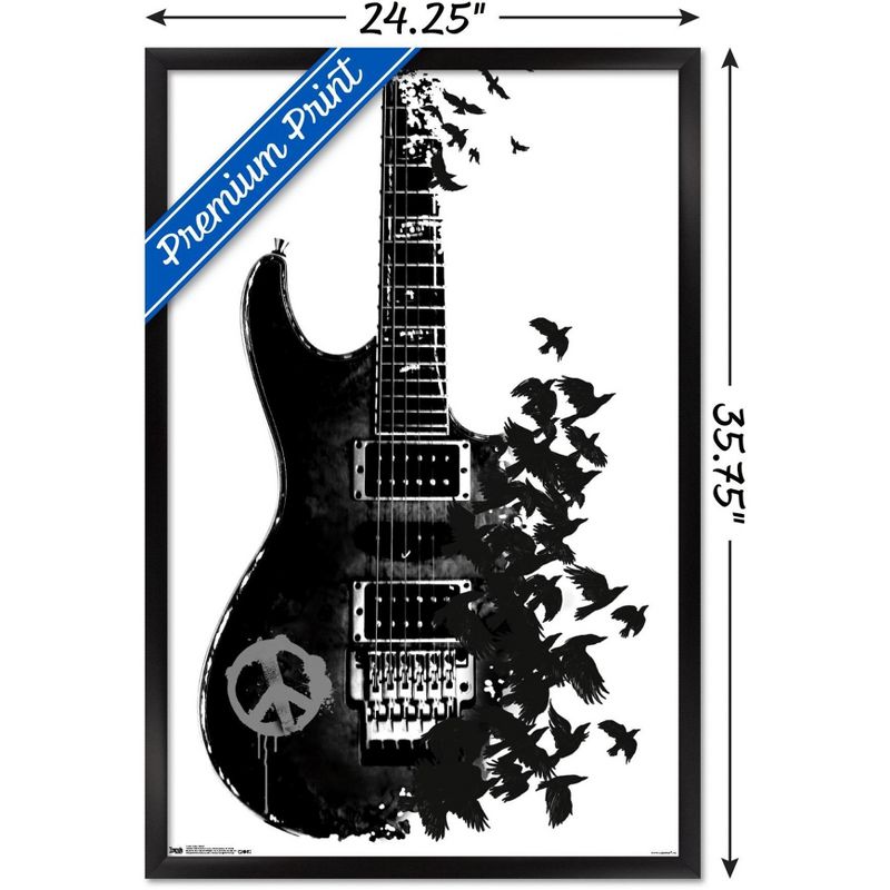Trends International Peace Guitar Made of Crows Framed Wall Poster Prints, 3 of 7