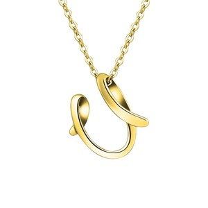 Elegant personalized touch: Stylish 14K Gold plated initial necklace. Adds sophistication and meaning to your look. - 1 of 2