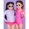 RuffleButts Baby/Toddler Girls UPF50+ Long Sleeve Zipper Rash Guard 2-Piece - 4 of 4